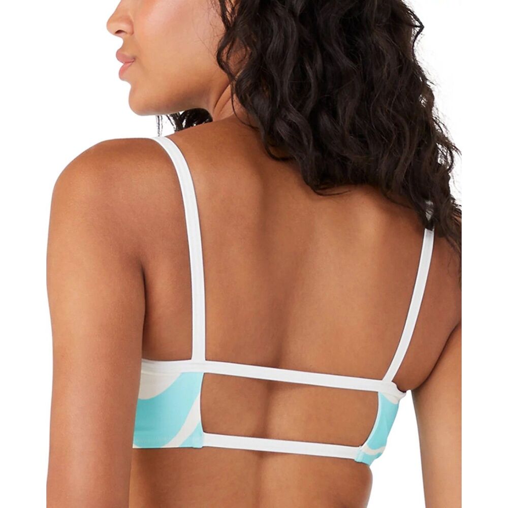 NWOT Kate Spade New York Women's U Neck Bikini Top in Blue & White Wave Size L - Picture 3 of 9